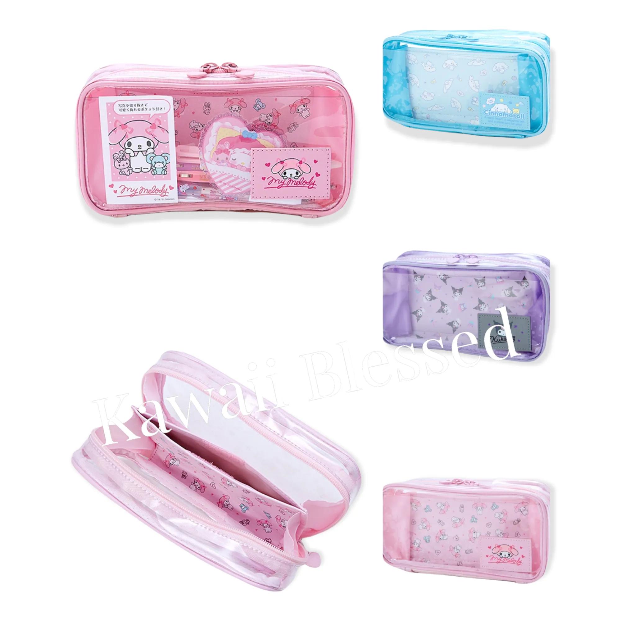 Sanrio Clear Vinyl Pouch (Cinnamoroll, My Melody, Kuromi)