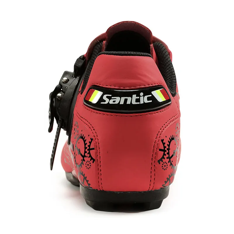 Santic RoadTour Black & Red Mens Lockless Cycling Shoes Cleats not Compatible