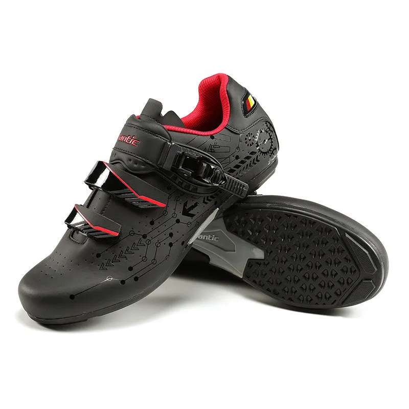 Santic RoadTour Black & Red Mens Lockless Cycling Shoes Cleats not Compatible