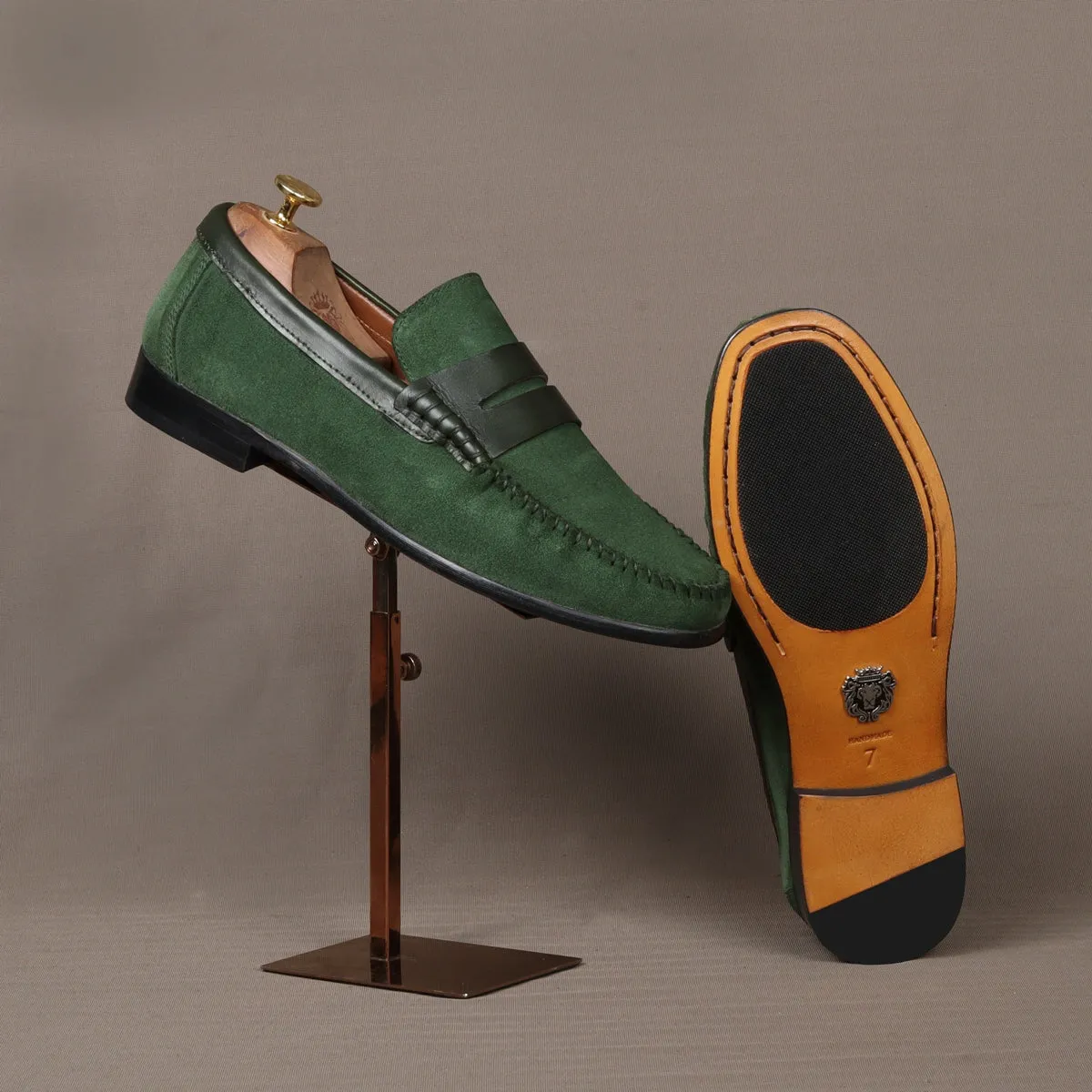 Silhouette Green Loafers Suede Leather