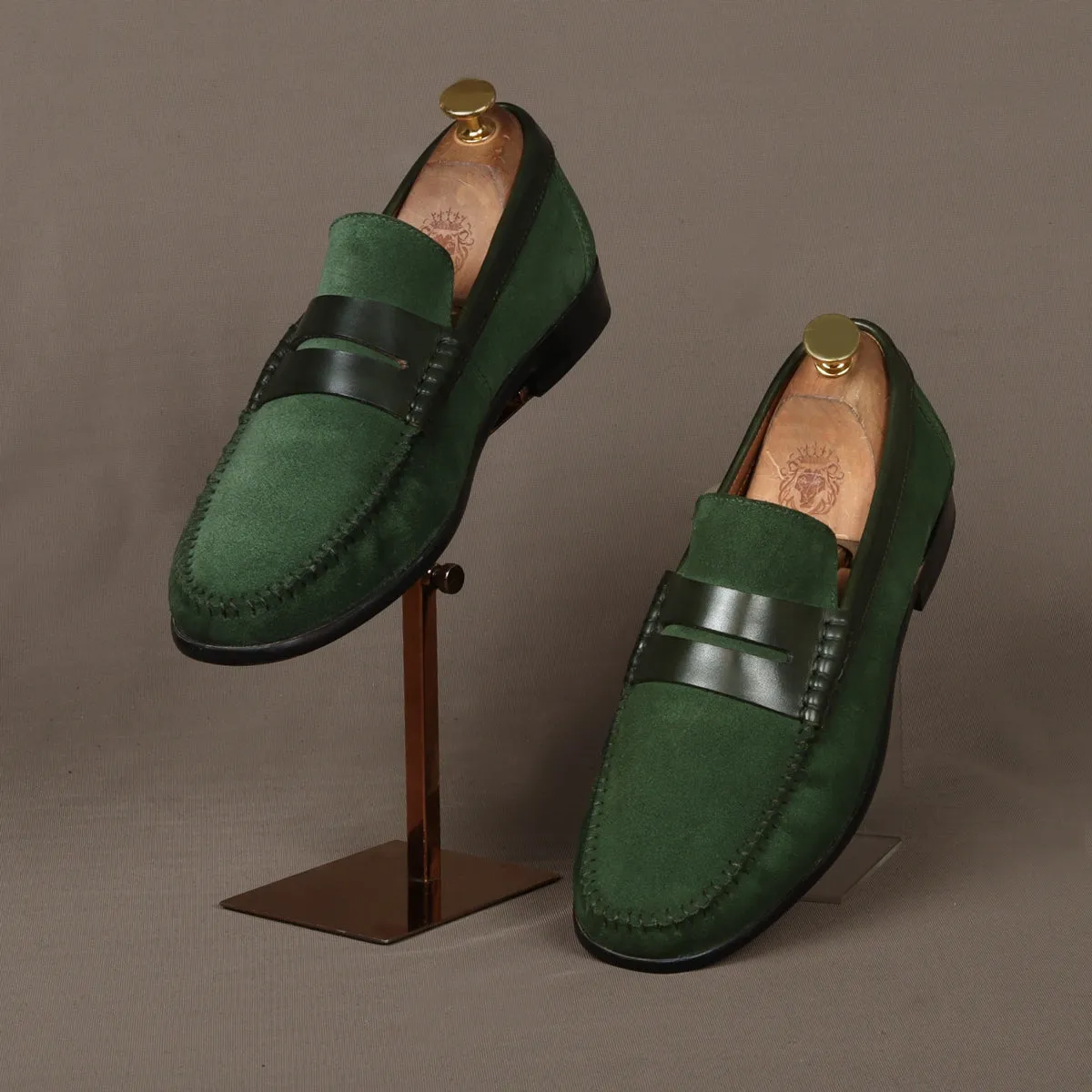 Silhouette Green Loafers Suede Leather