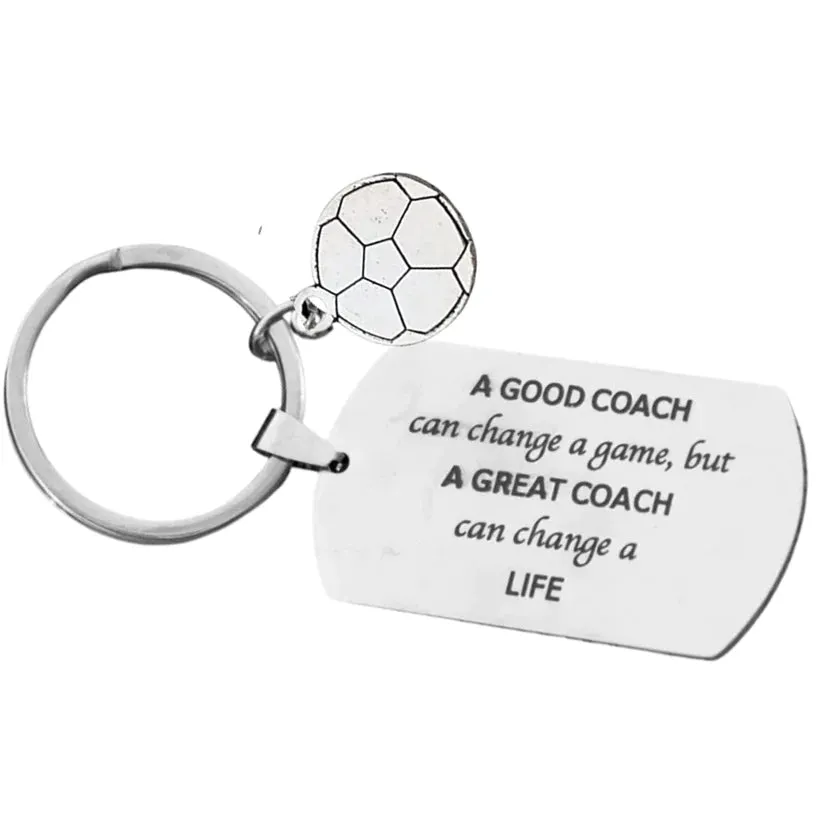 Soccer Coach Keychain - A Good Coach Can Change a Game But a Great Coach can Change a Life Keychain