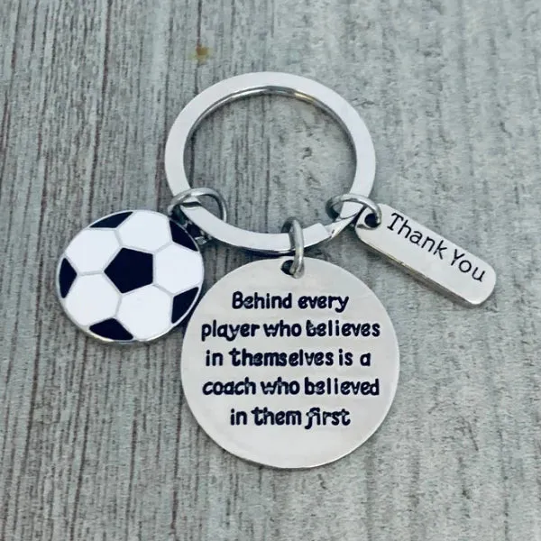 Soccer Coach Keychain with Inspirational Charms