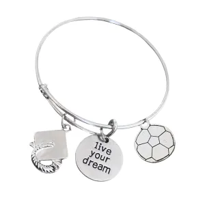 Soccer Graduation Bangle Bracelet