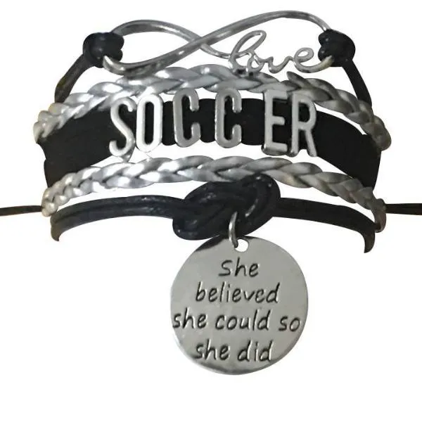 Soccer She Believed She Could So She Did Infinity Bracelet