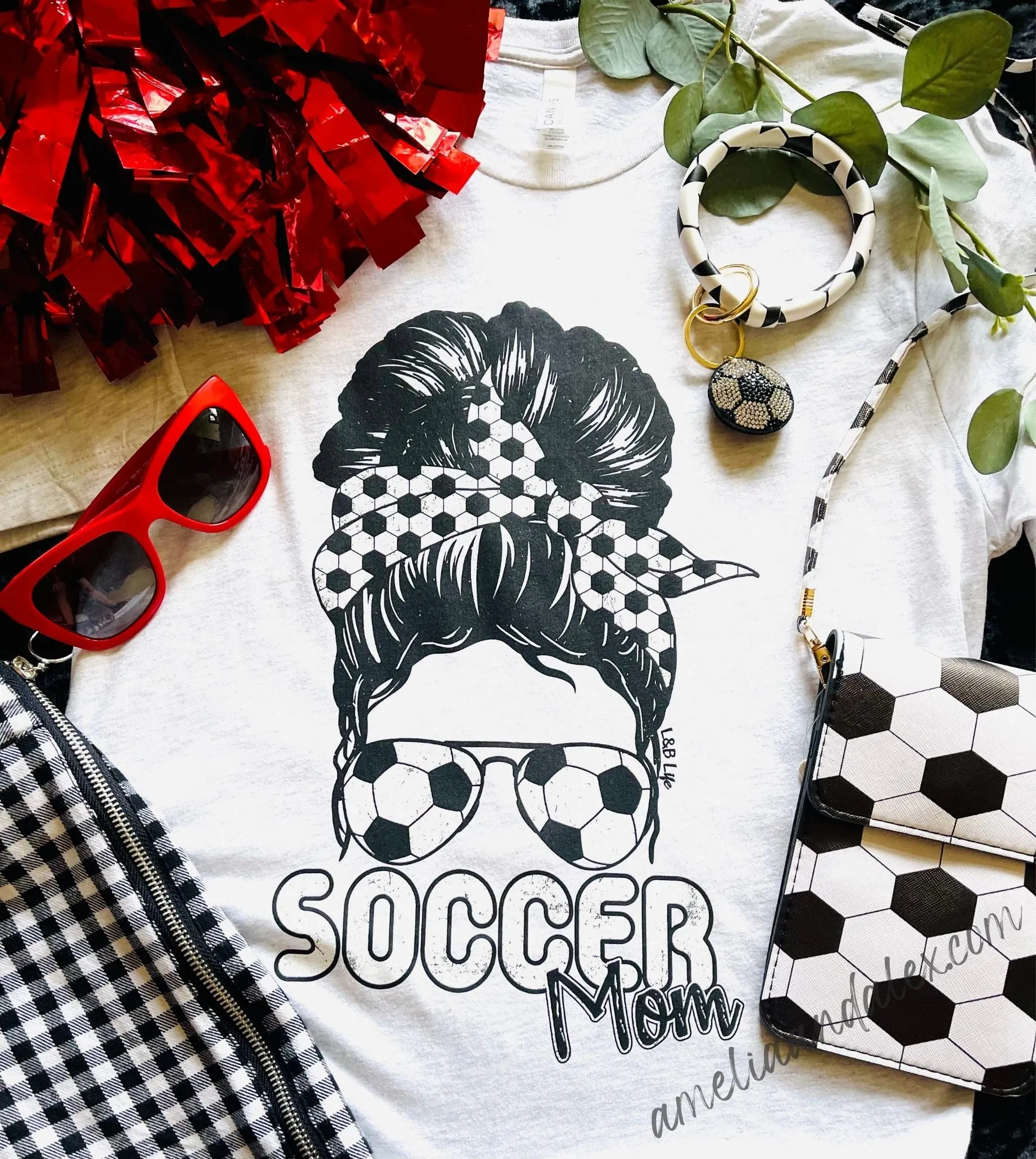 SOCCER SPIRIT T-SHIRT: Soccer Mom Bandana Marbled Grey