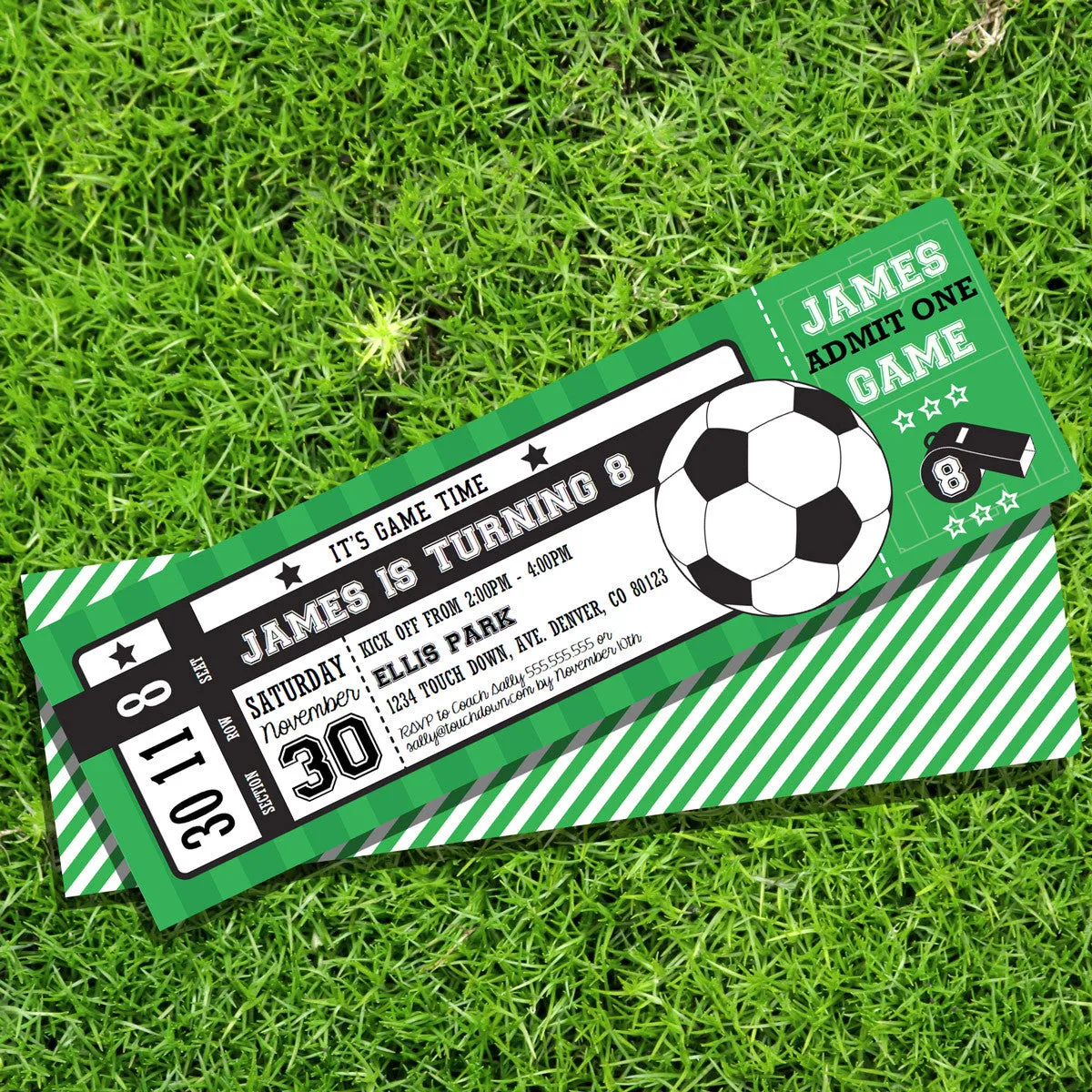 Soccer Ticket Invitation