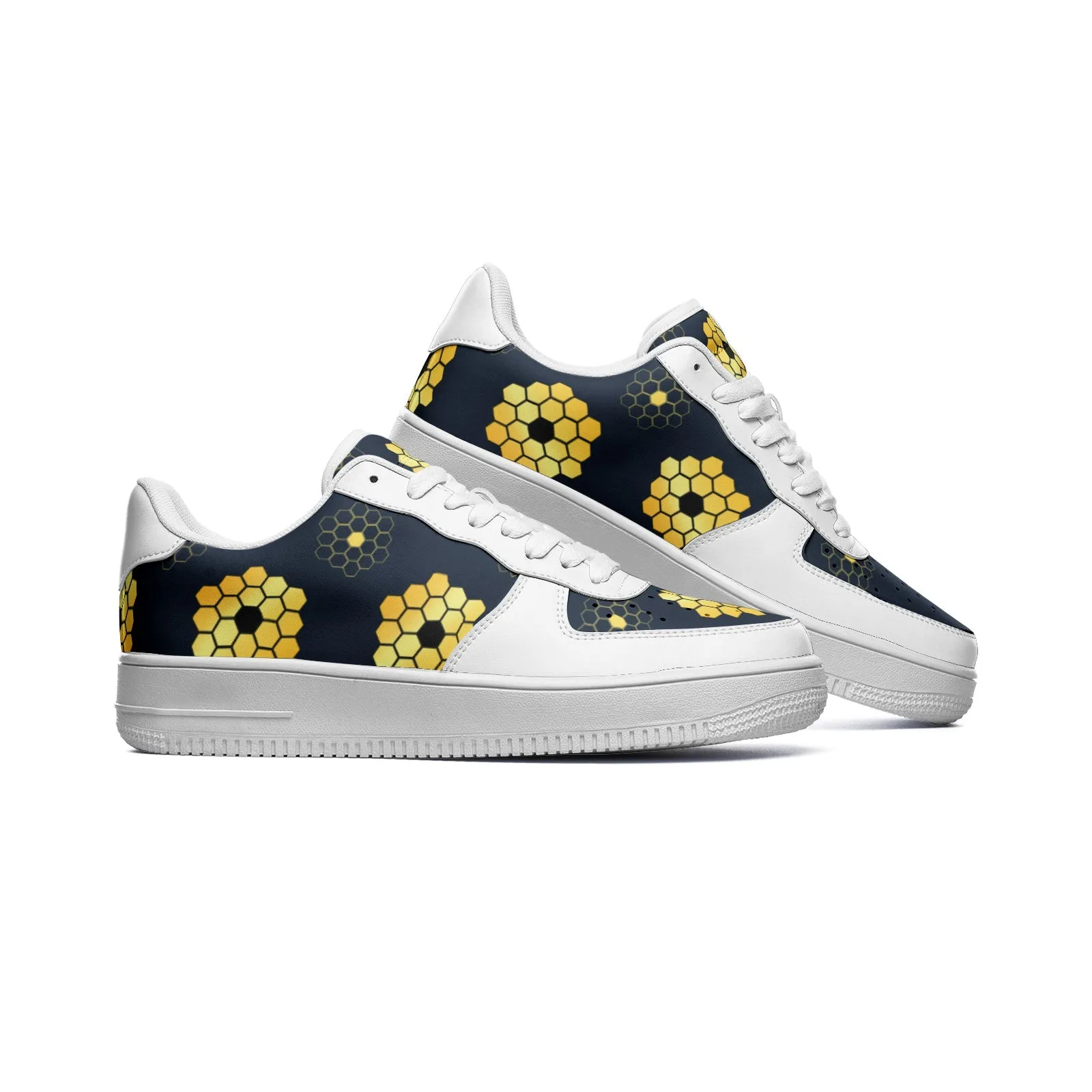 Space Telescope Unisex Low Top Leather Sneakers