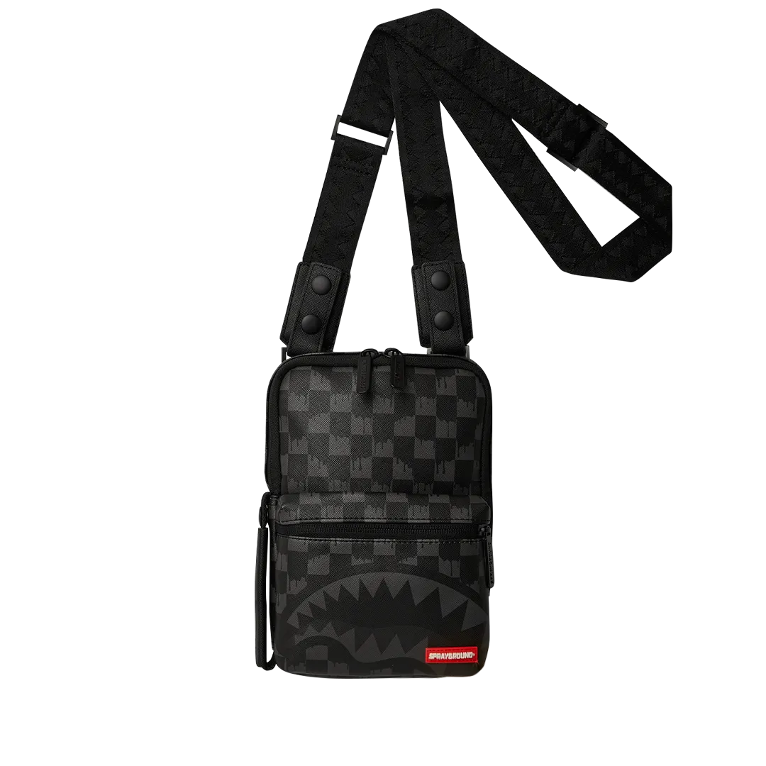 Sprayground Hangover Drip Check Sling - Black / Grey