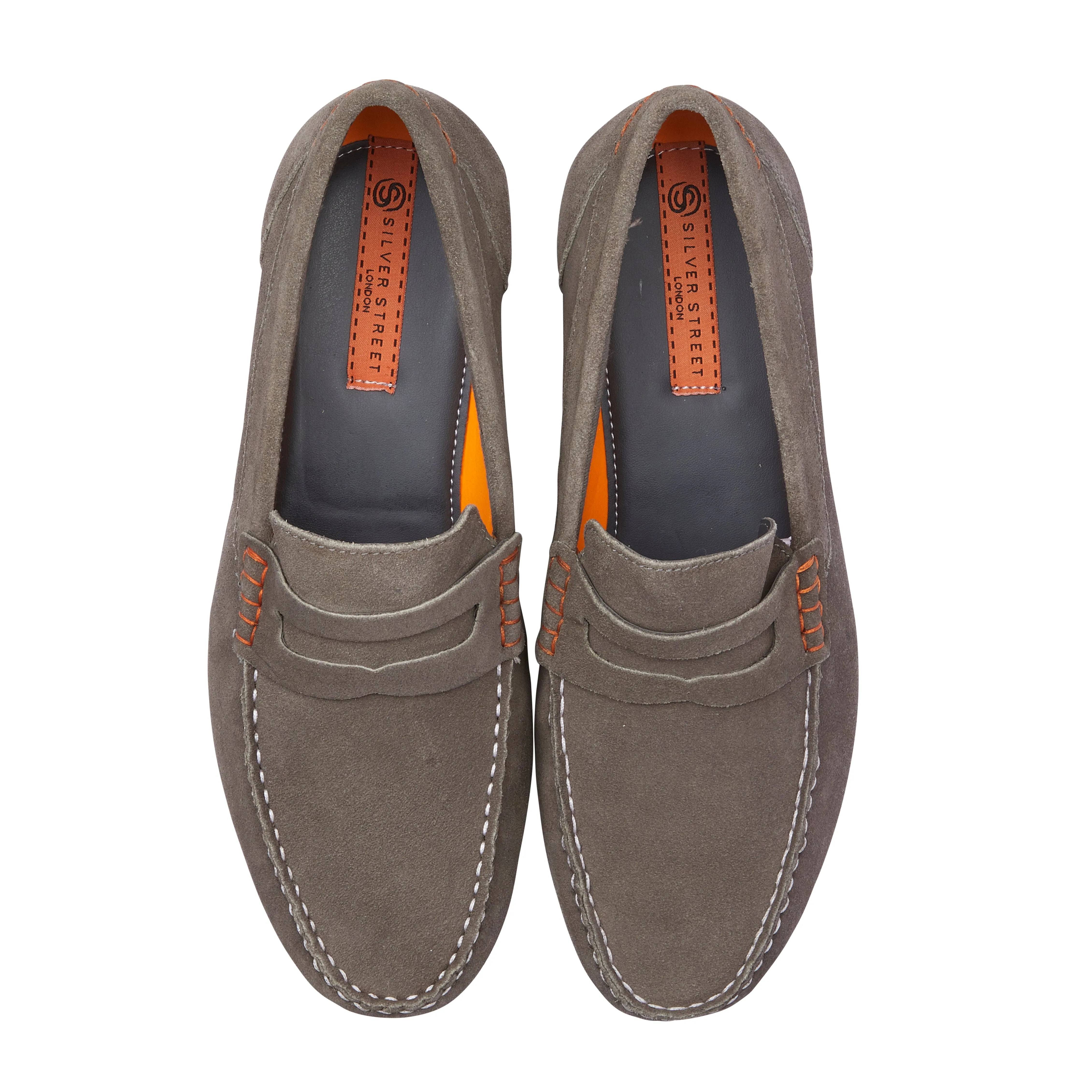 Stanhope Suede Leather Penny Loafer - Grey