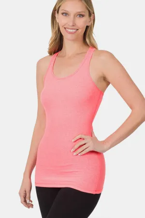 Stretchy Ribbed Knit Racerback Tank