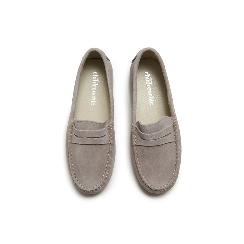 Suede Penny Loafers in Grey by childrenchic