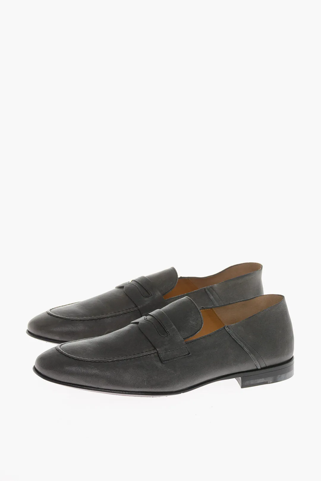 Testoni Leather Penny Loafers