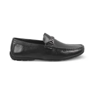 The Cegold Black Men's Leather Driving Loafers Tresmode