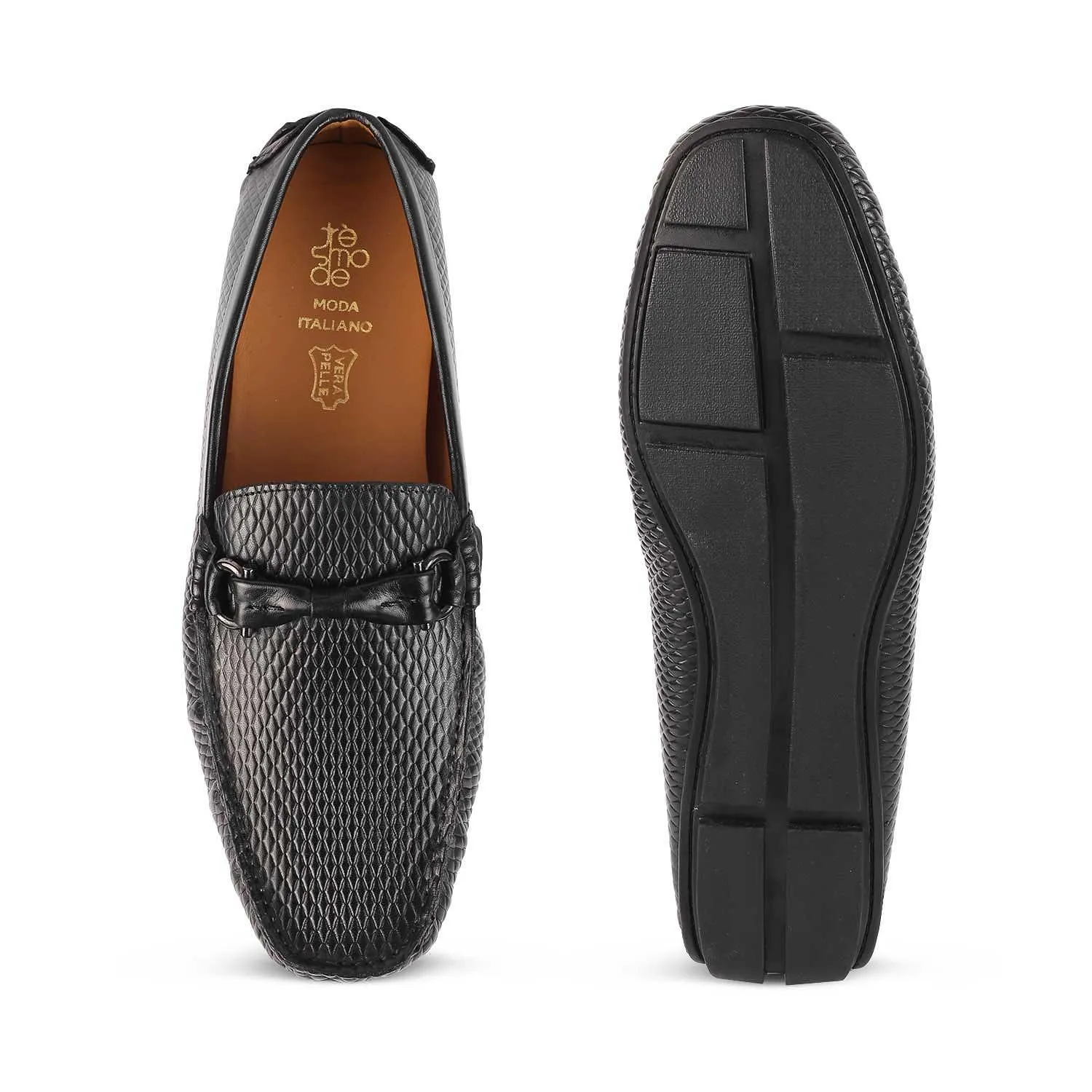 The Cover Black Men's Leather Driving Loafers Tresmode