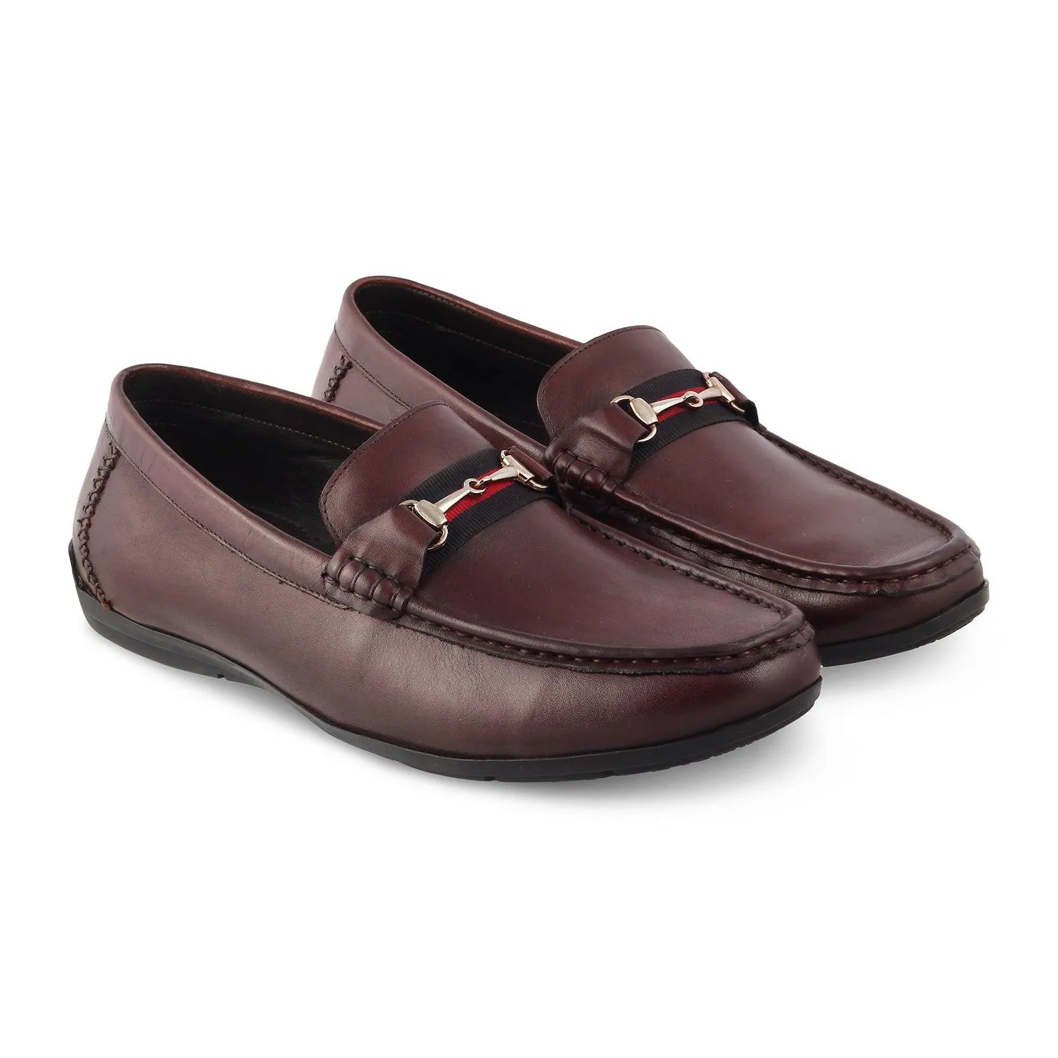 The Crada Brown Men's Leather Driving Loafers Tresmode