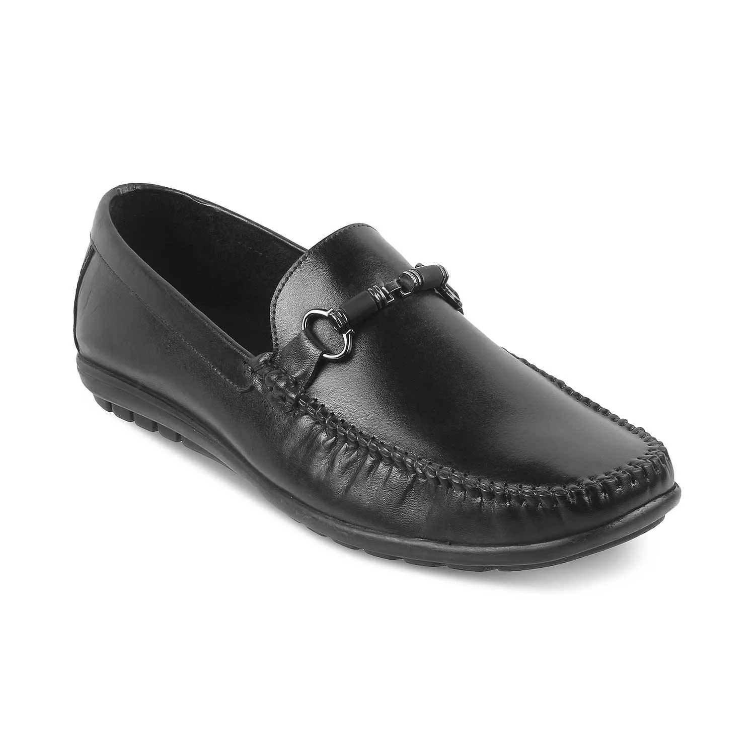 The Freccia Black Men's Leather Driving Loafers Tresmode