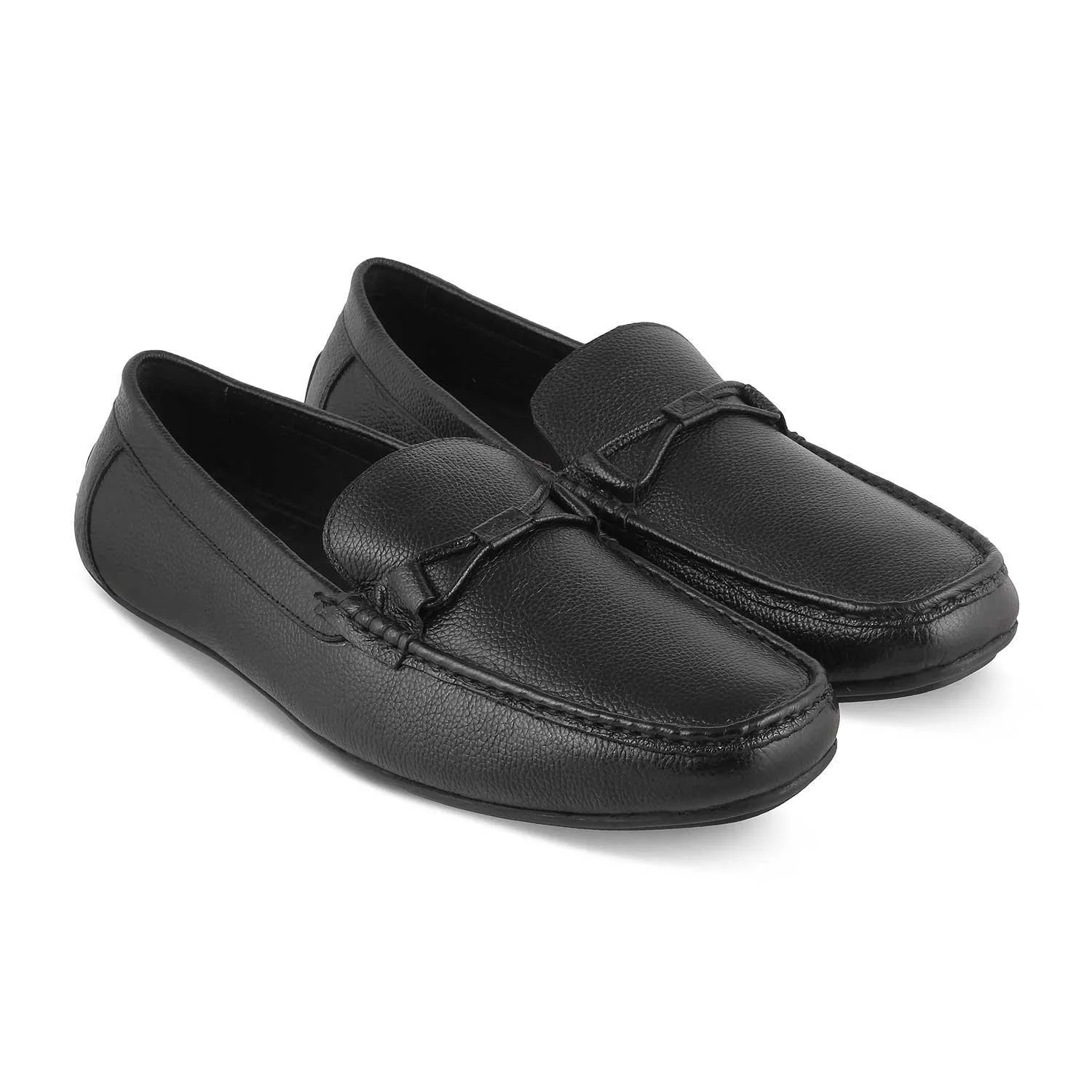 The Levent Black Men's Leather Driving Loafers Tresmode