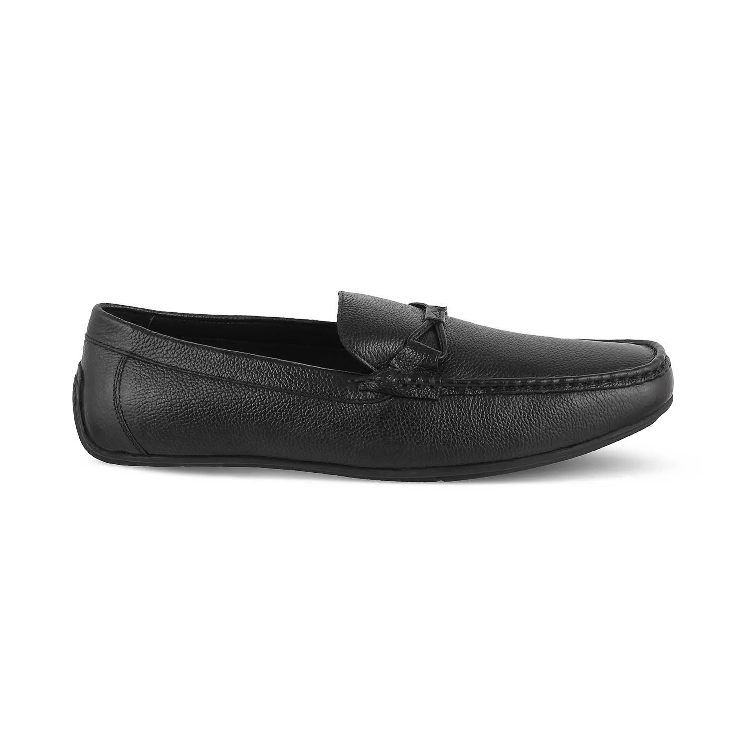 The Levent Black Men's Leather Driving Loafers Tresmode