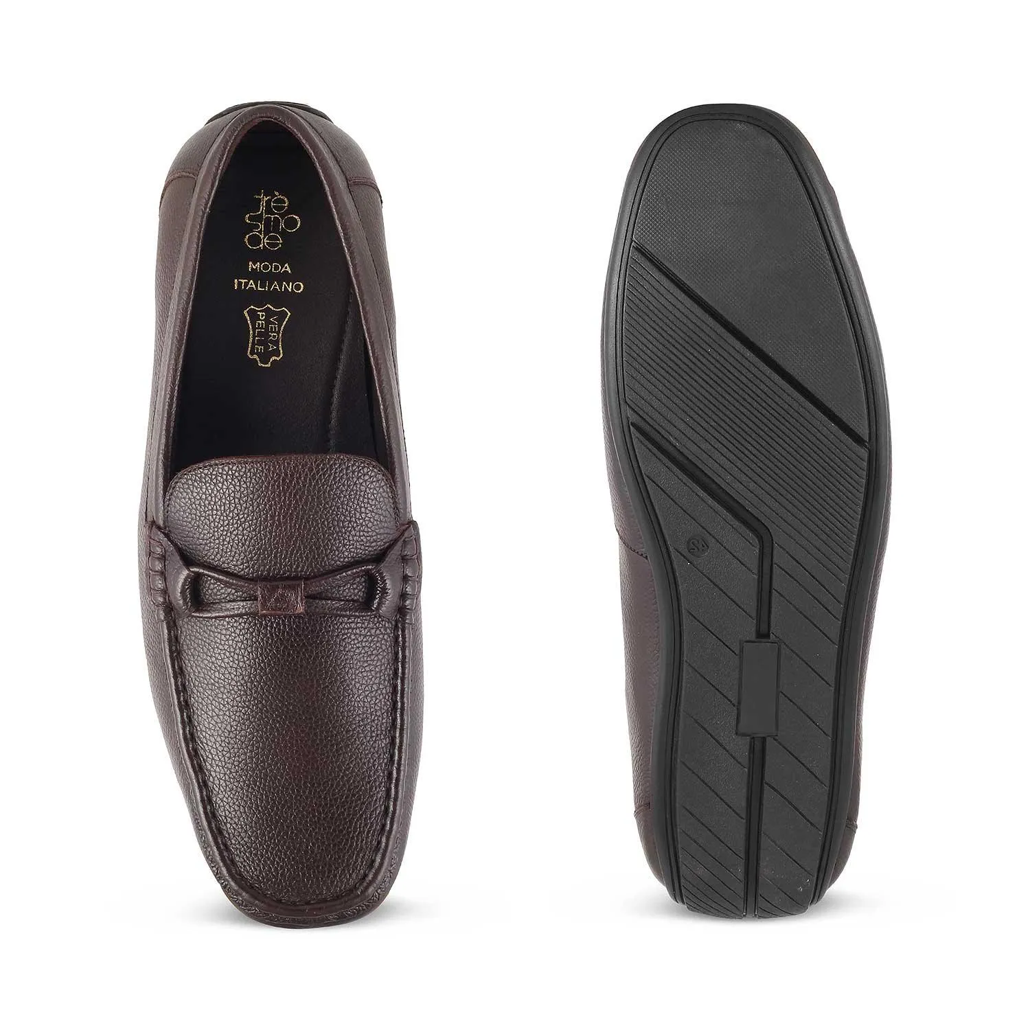 The Levent Brown Men's Leather Driving Loafers Tresmode