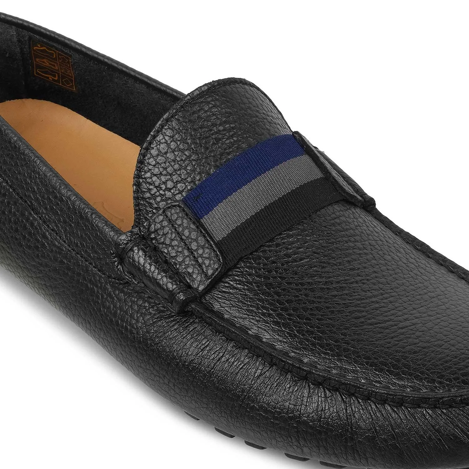 The Macario Black Men's Handcrafted Leather Driving Loafers Tresmode