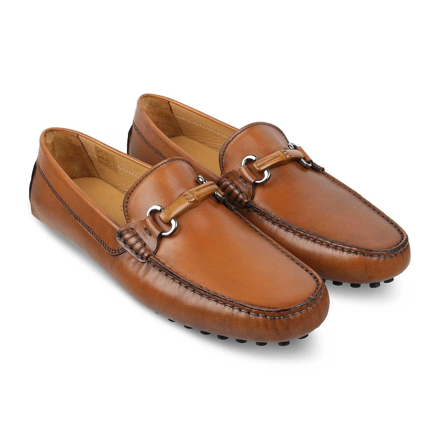 The Mirocleto Tan Men's Handcrafted Leather Driving Loafers Tresmode