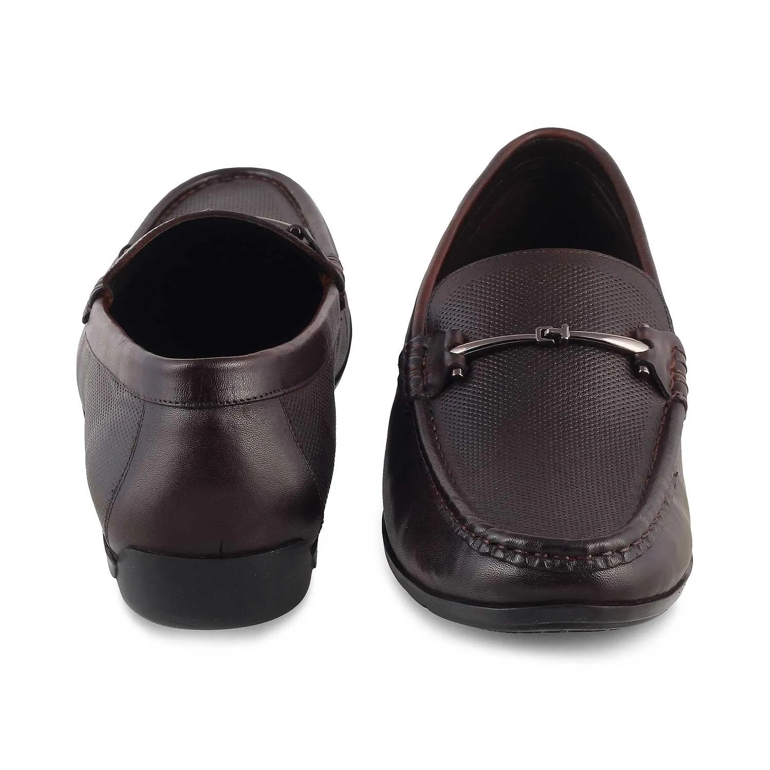 The Nimbia Brown Men's Leather Driving Loafers Tresmode