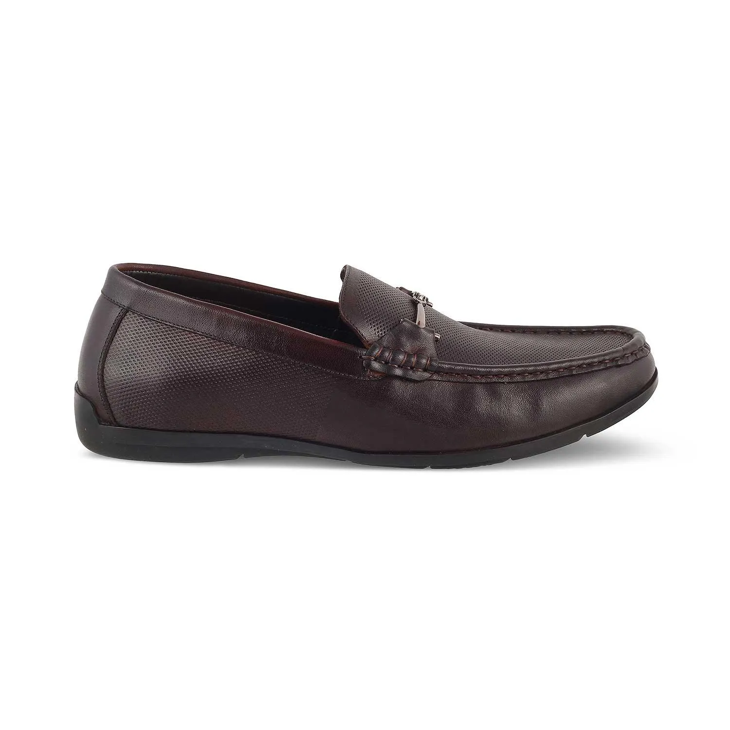 The Nimbia Brown Men's Leather Driving Loafers Tresmode