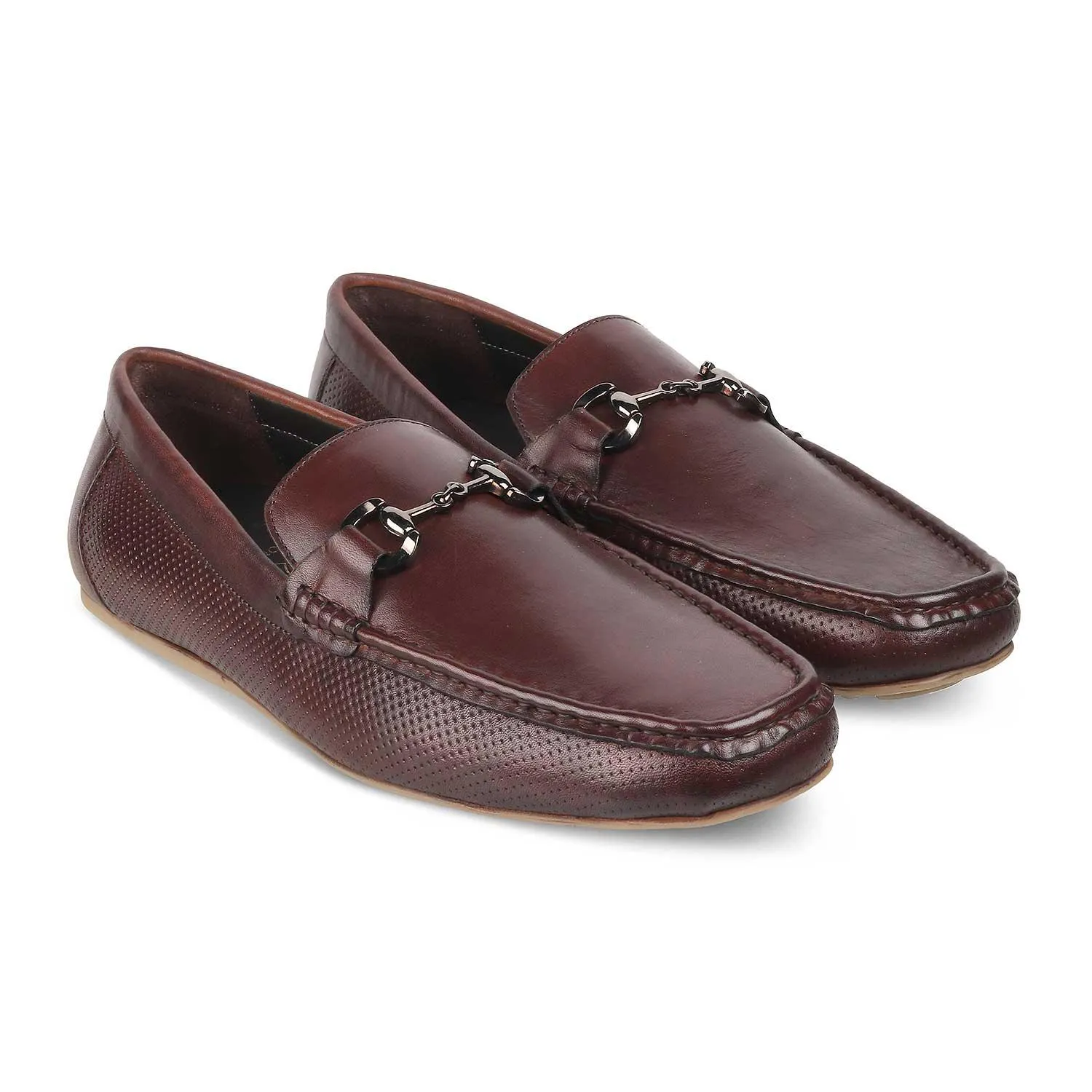 The Otter Brown Men's Leather Driving Loafers Tresmode