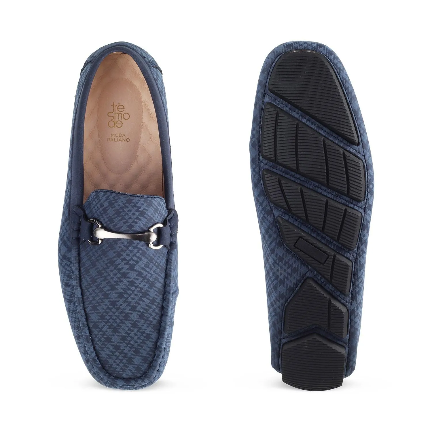 The Pirelli Blue Men's Leather Driving Loafers Tresmode