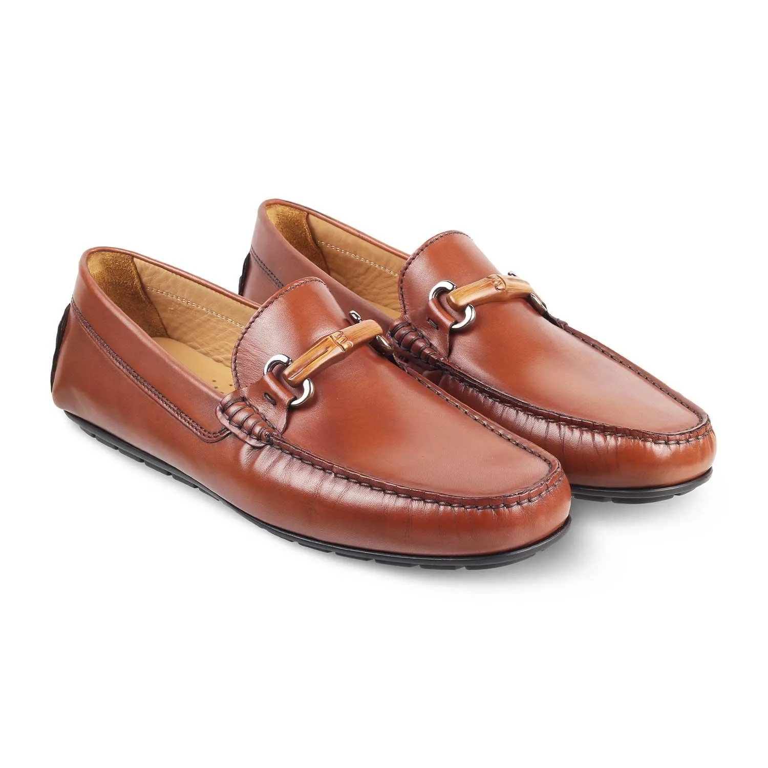 The Prodo Brown Men's Handcrafted Leather Driving Loafers Tresmode