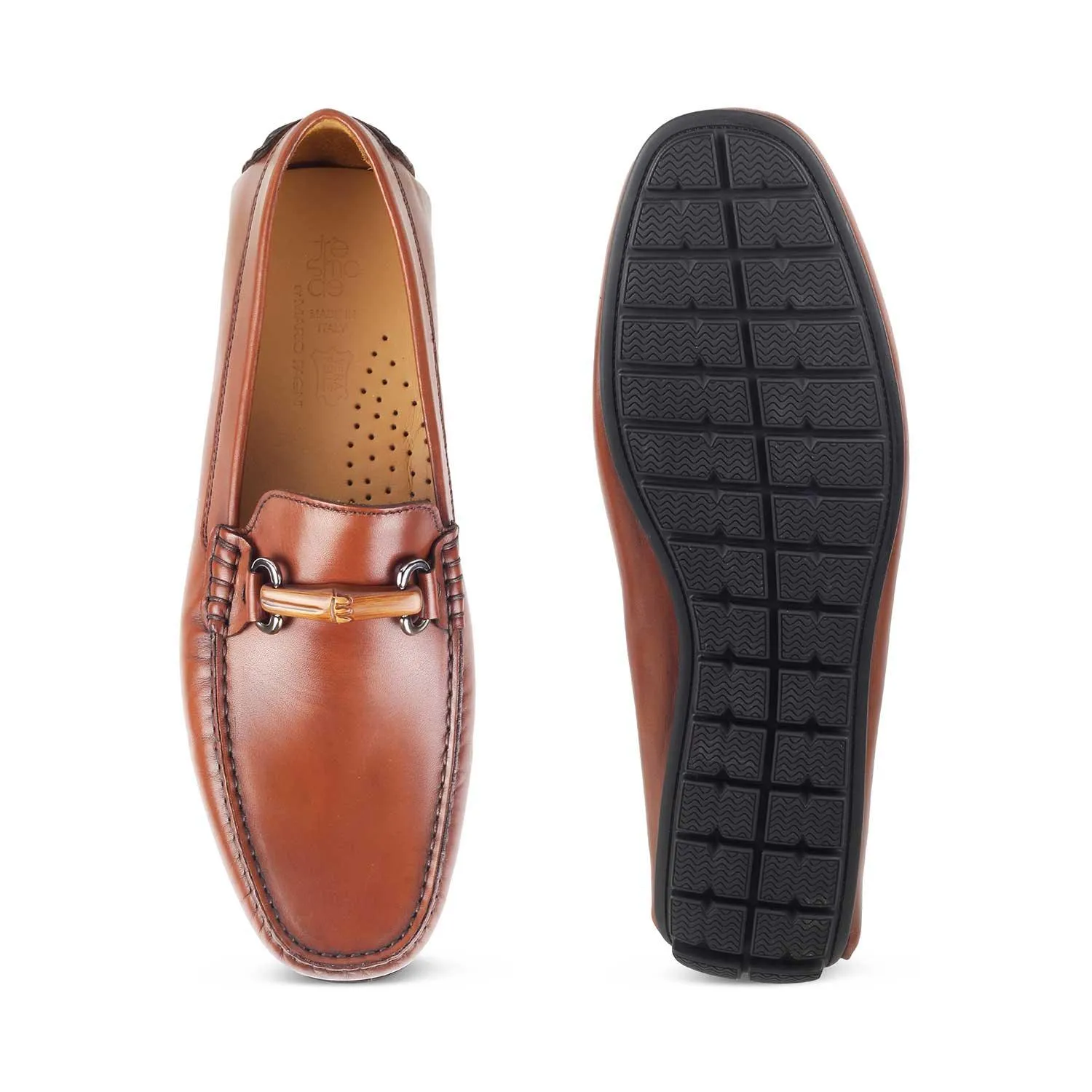 The Prodo Brown Men's Handcrafted Leather Driving Loafers Tresmode