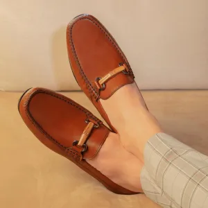 The Prodo Brown Men's Handcrafted Leather Driving Loafers Tresmode