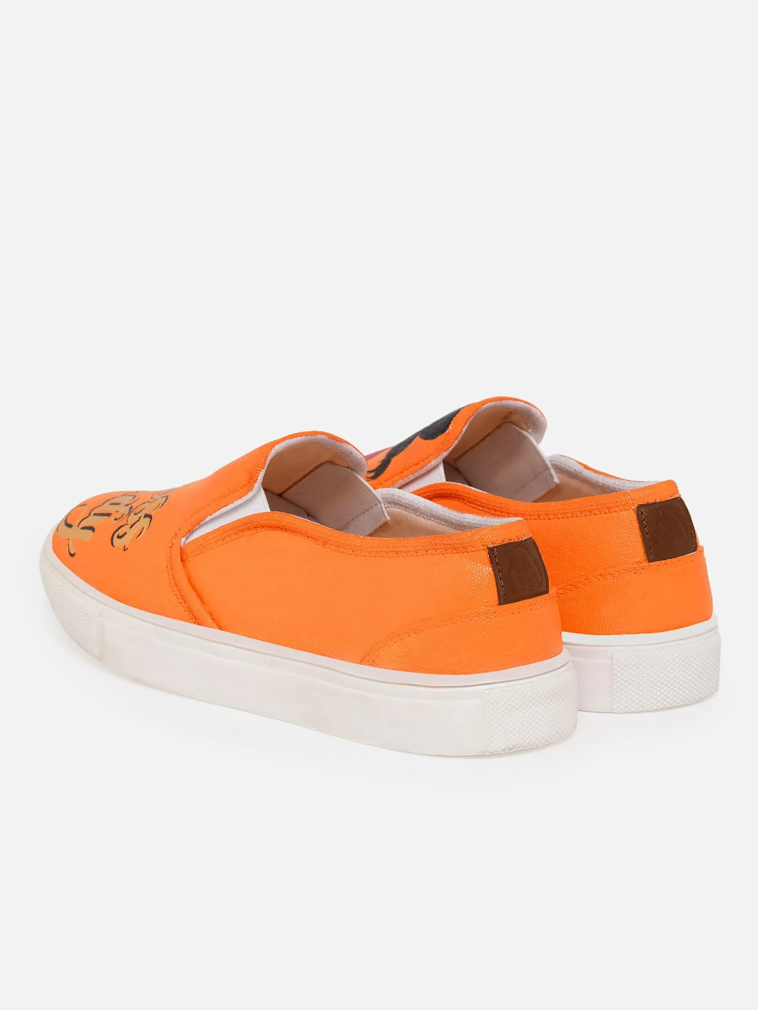 THE QUIRKY NAARI Boss Lady Slipons - Orange for The Boss Lady in You | Orange | 7 UK