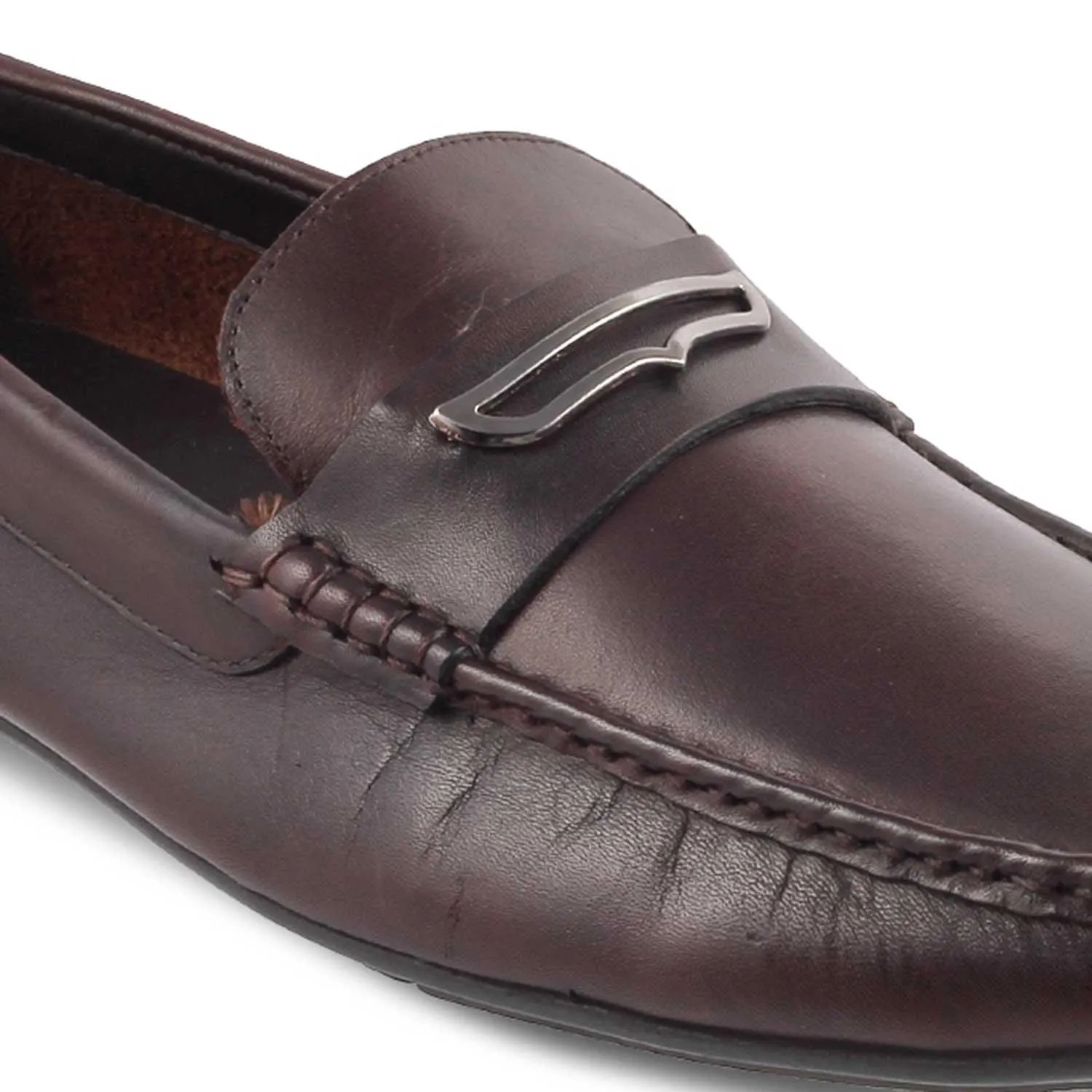 The Yodry Brown Men's Leather Driving Loafers Tresmode