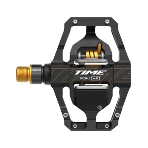 Time Pedal - Speciale 12 Mtb Pedals, Aluminum Body And Titanium Spindle, Including Atac Standard Cleats: Black Gold Small