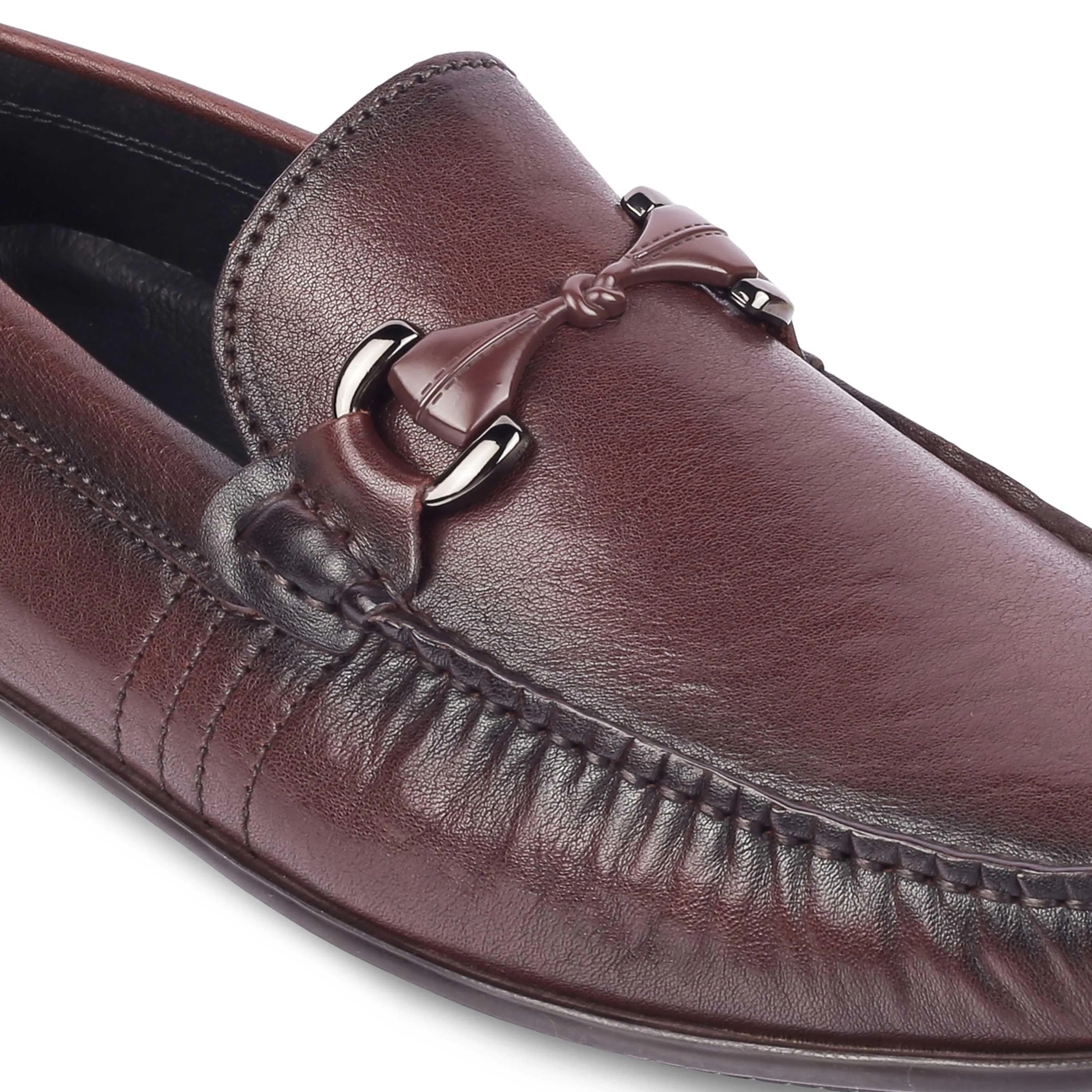 Tresmode Meroc Brown Men's Leather Driving Loafers