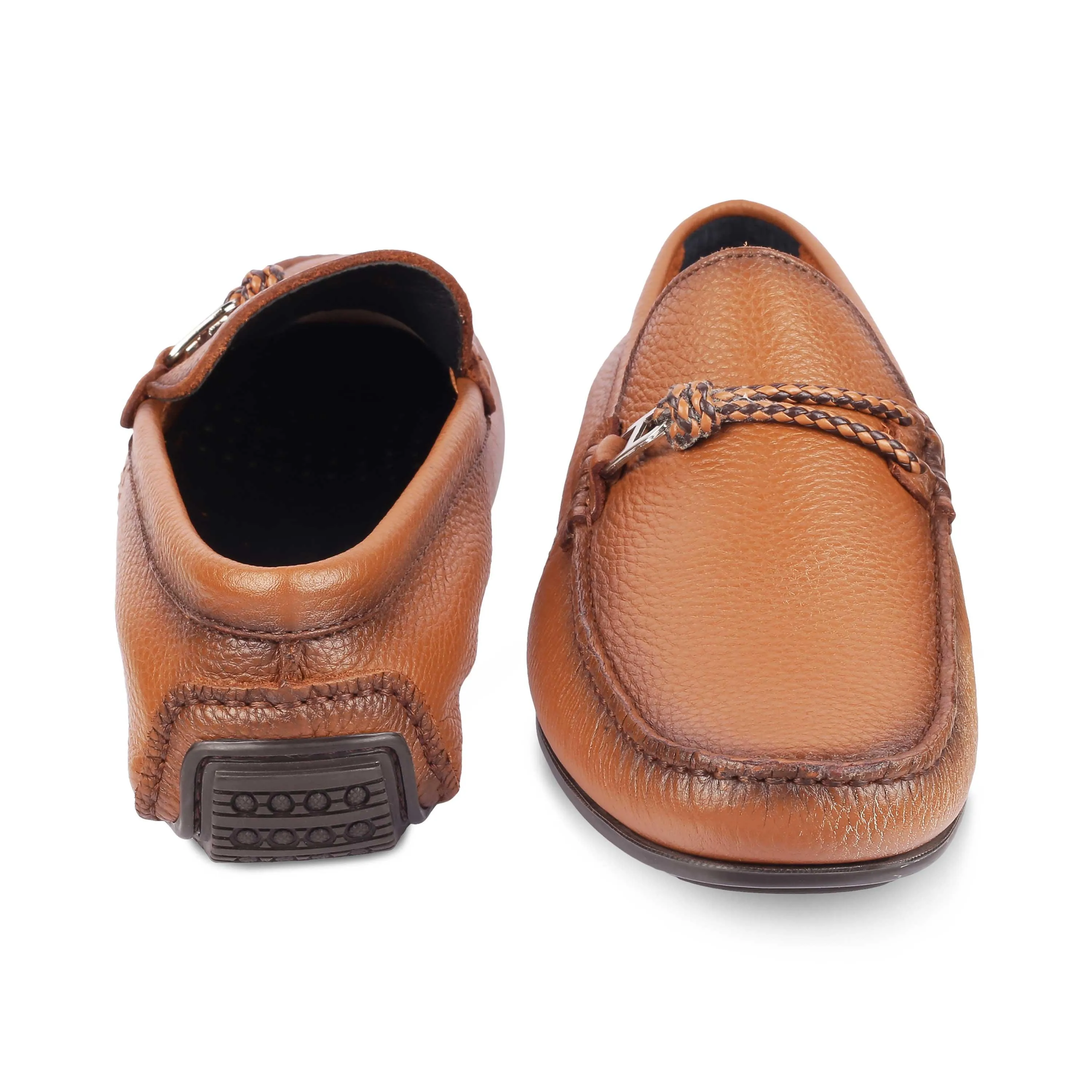 Tresmode Monoc Tan Men's Leather Driving Loafers