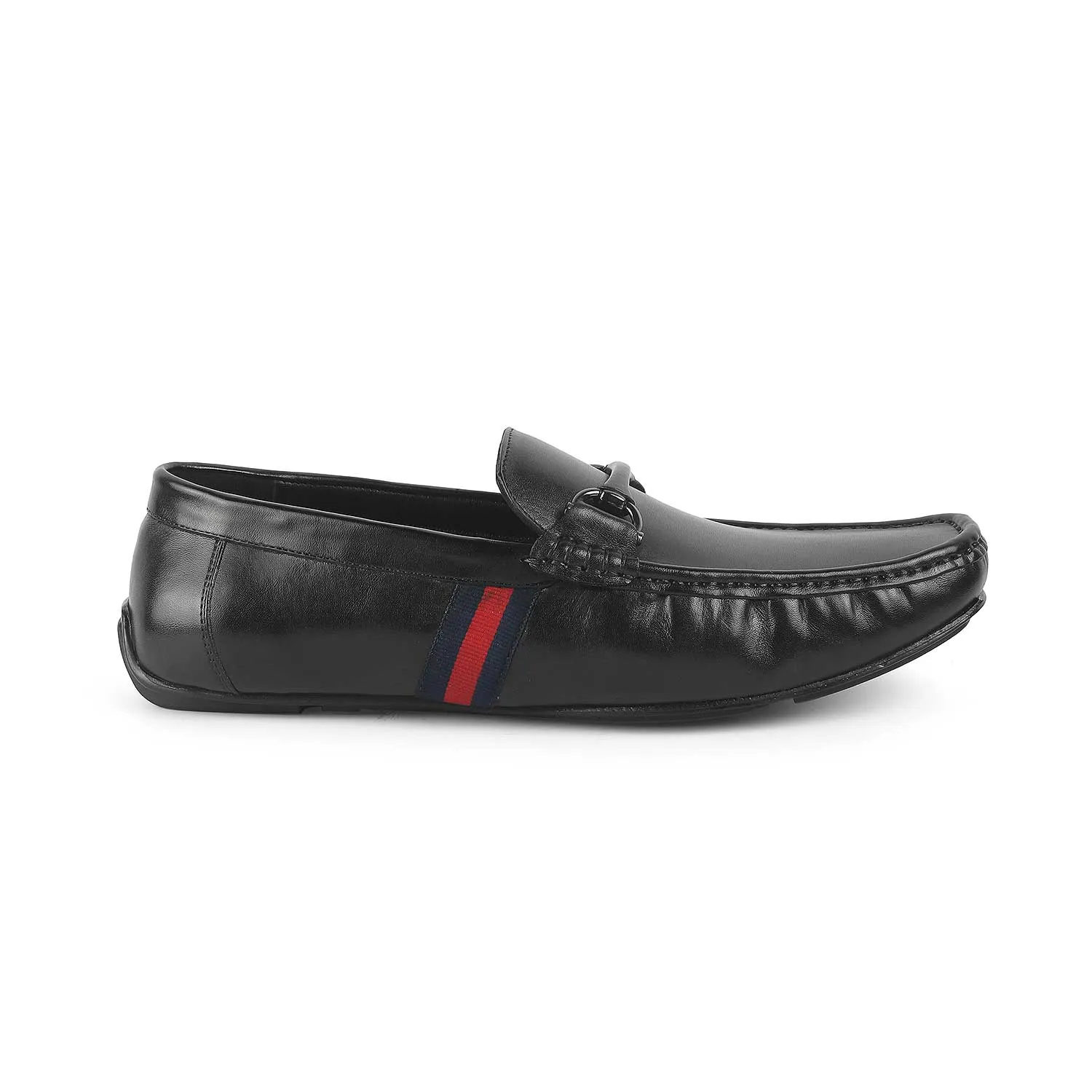 Tresmode Monoco Black Men's Leather Driving Loafers