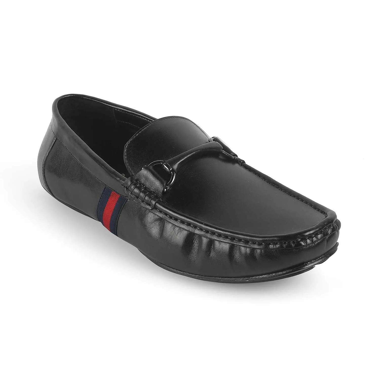 Tresmode Monoco Black Men's Leather Driving Loafers