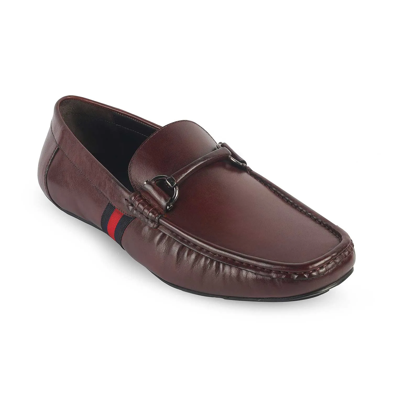 Tresmode Monoco Wine Men's Leather Driving Loafers