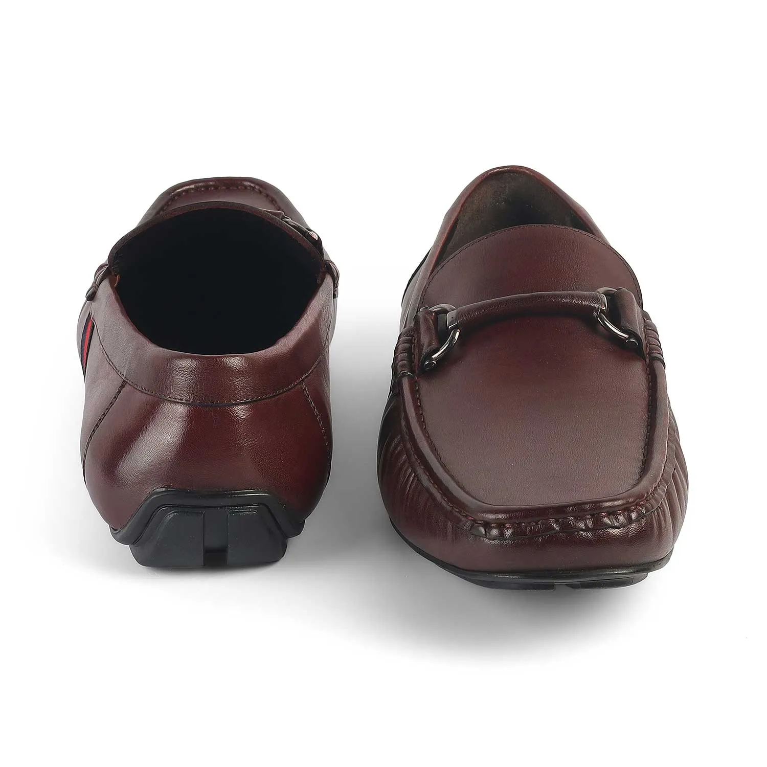 Tresmode Monoco Wine Men's Leather Driving Loafers