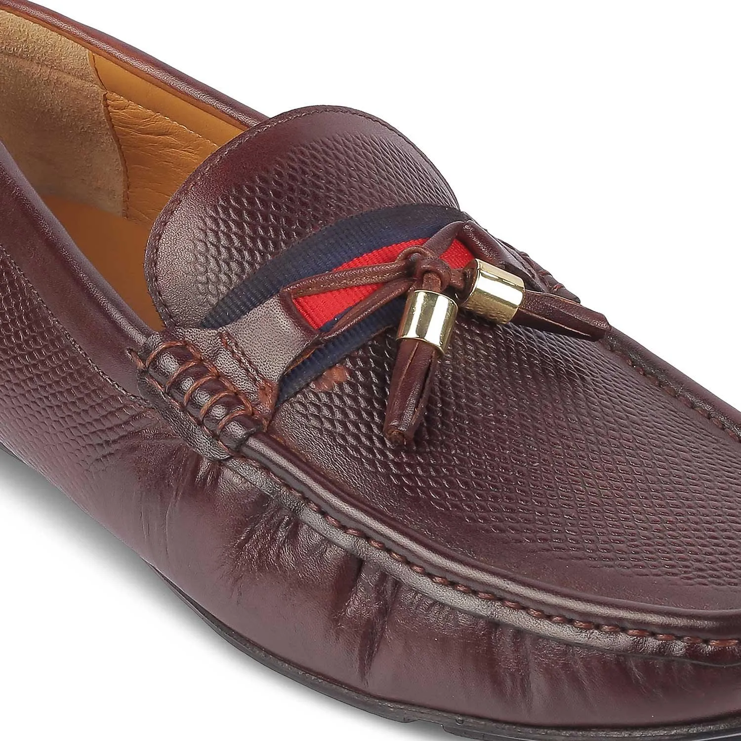 Tresmode Sotas Brown Men's Leather Driving Loafers