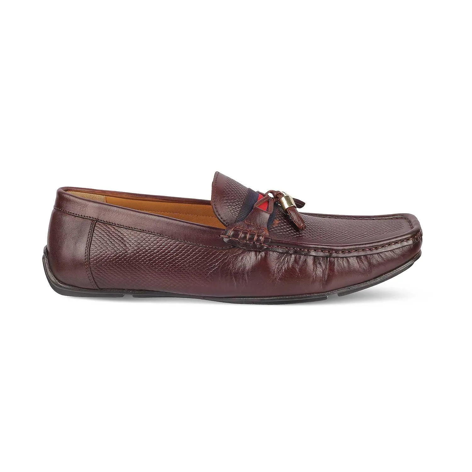 Tresmode Sotas Brown Men's Leather Driving Loafers