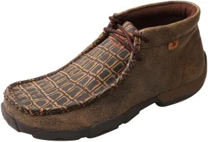 Twisted X Men's Chukka Driving Moc, Caiman Print/Brown, 8M