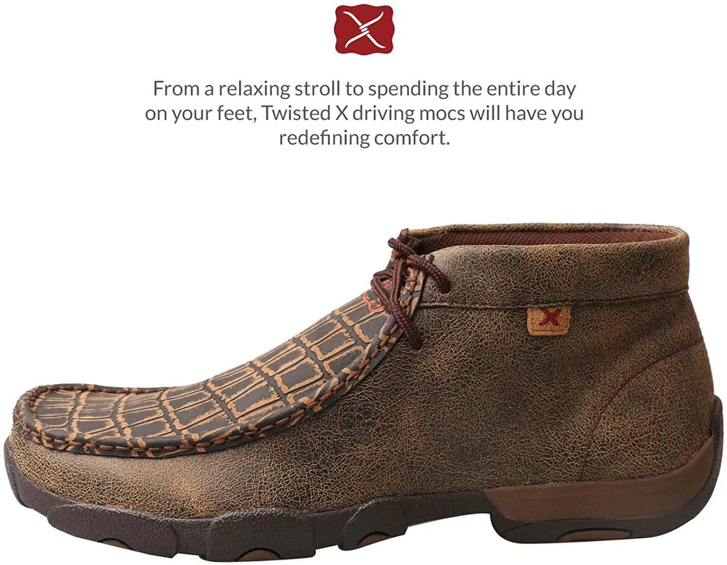 Twisted X Men's Chukka Driving Moc, Copper, 9.5W