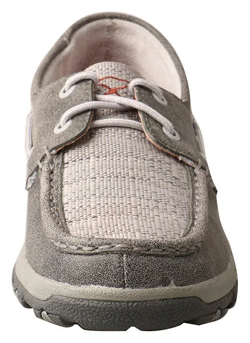 Twisted X Women's Boat Shoe Driving Moc with CellStretch-Grey