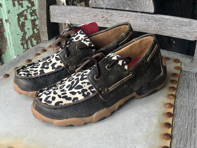 Twisted X Youth Leopard Print Driving Moc YDM0028