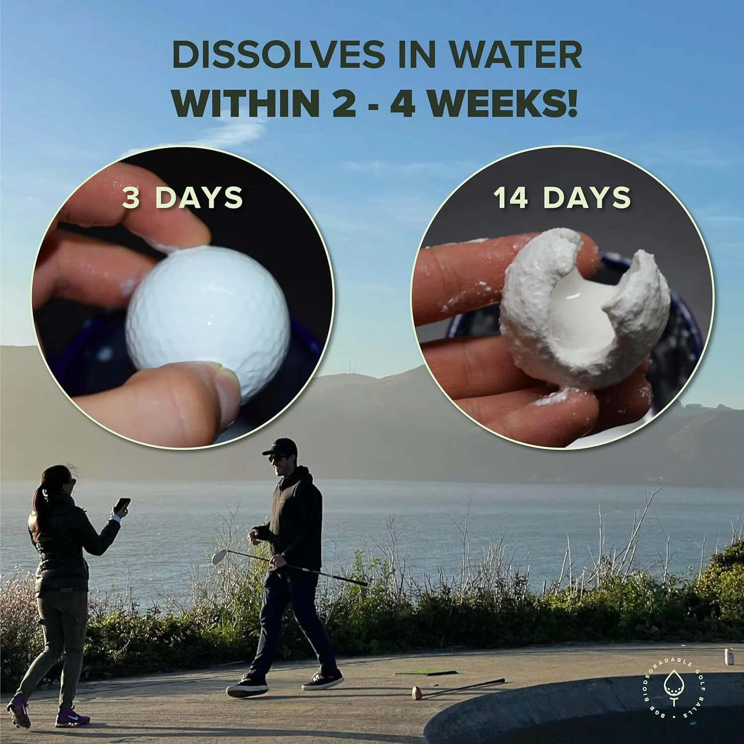 Water Dissolvable Golf Balls, Eco Friendly Water Soluble Dissolves in 2-4 Weeks