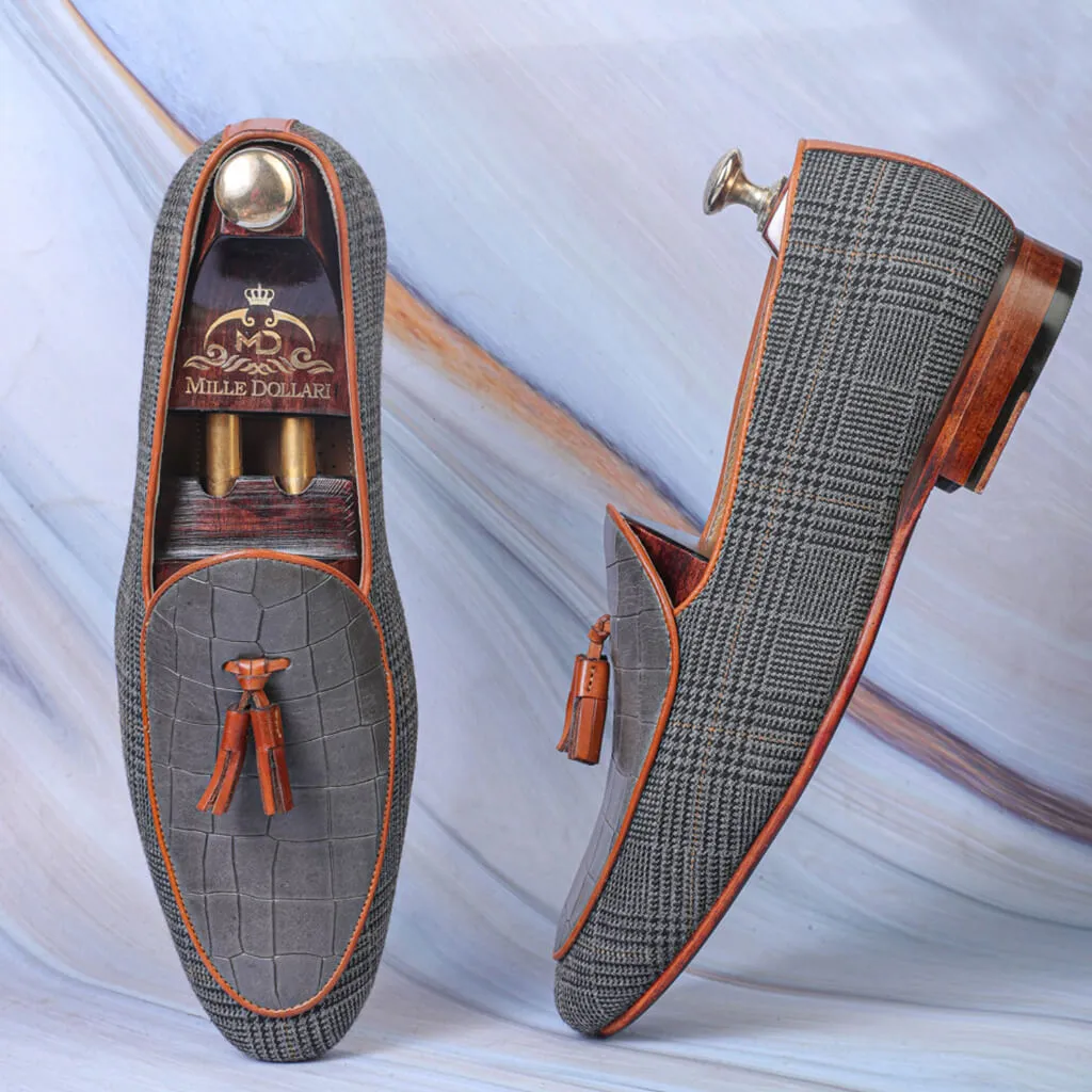 Wedlock Grey Designer Loafers